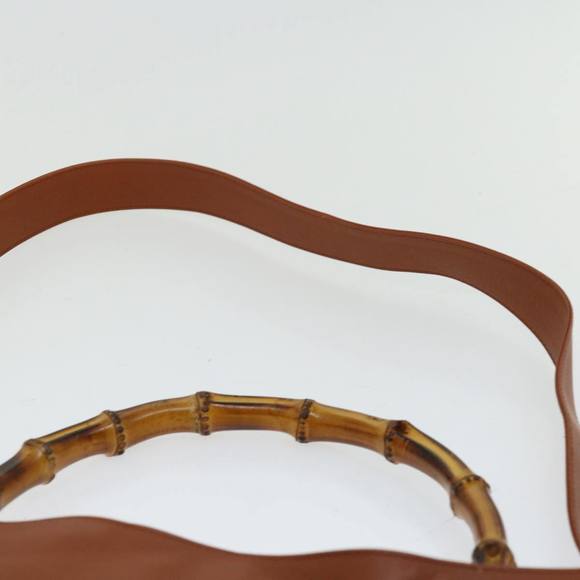 GUCCI Bamboo Shoulder Bag Leather 2way Brown Auth 70243 - Picture 15 of 16